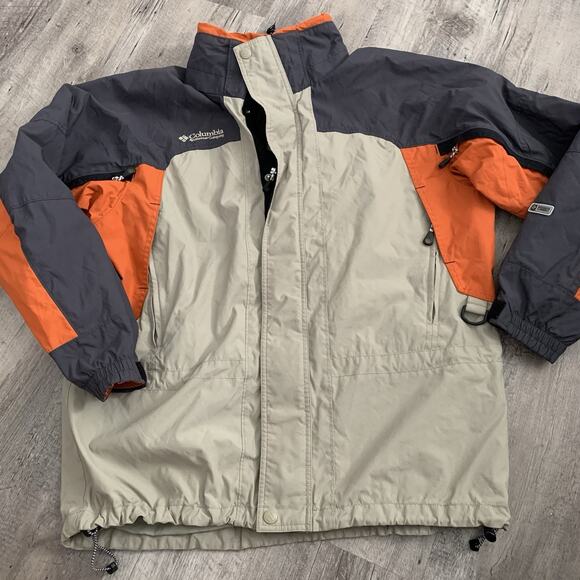 Columbia Fire Ridge Core Interchange Jacket Mens Large Gray Orange - Picture 1 of 7